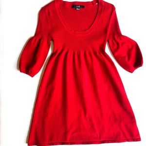 forever 21 red bell sleeve sweater dress scoopneck